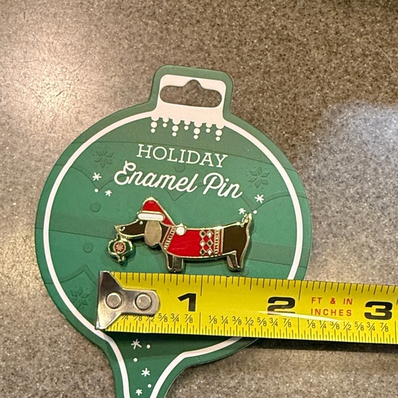 Festive Holiday Dachshund Enamel Pin - Picture 3 of 4